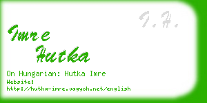 imre hutka business card